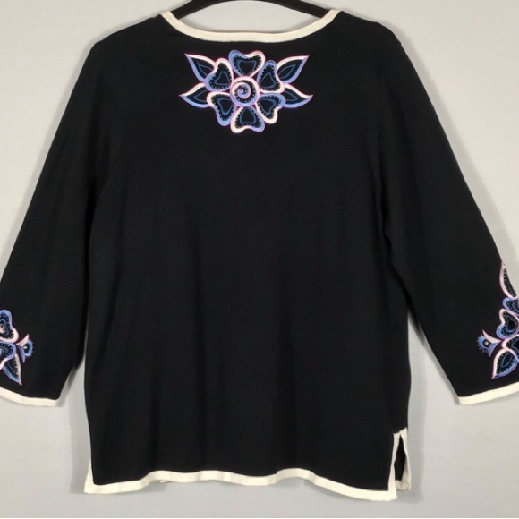 Bob Mackie Wearable Art Cardigan with cutouts and detailed embroidery work 🧵🪡 - Picture 3 of 3